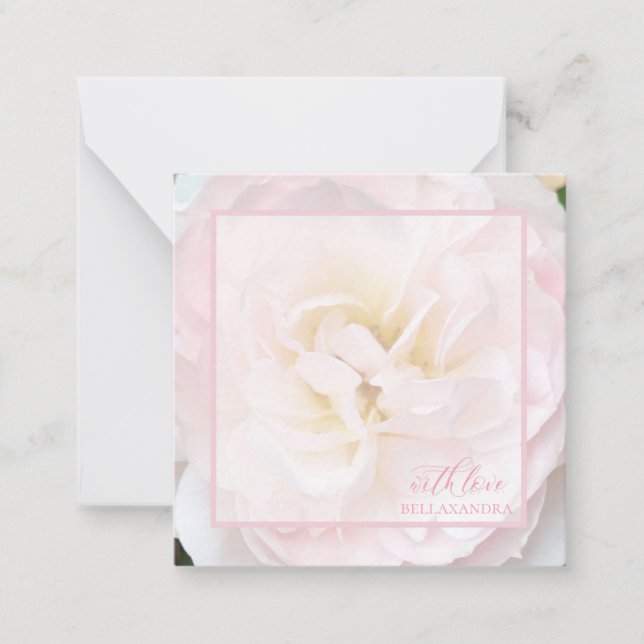Pink Rose Note Card 2.5 x 2.5 (Front)