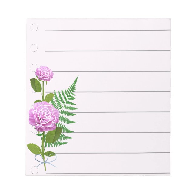 Pink Rose Notepad (Front)