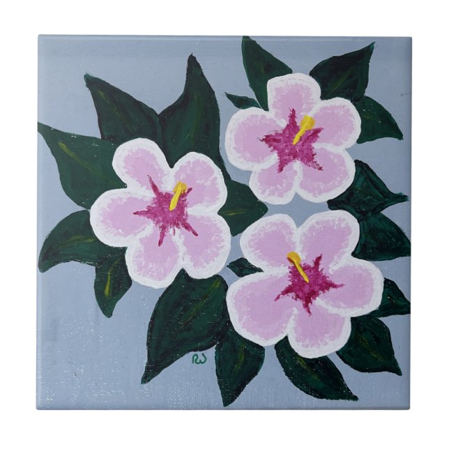 Pink Rose of Sharon Tile (Front)