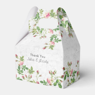 Pink Rose Old Wall Vintage Style Journal Wedding Favor Box