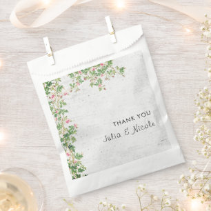 Pink Rose Old Wall Vintage Style Journal Wedding Favour Bag