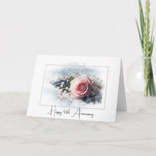 Pink Rose On Piano For 45th Anniversary Card