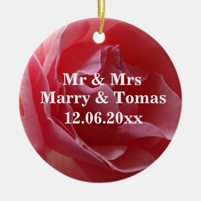 Pink Rose  Ornament (Front)