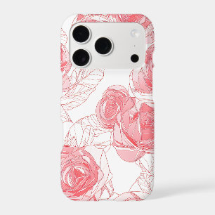 Pink Rose Outline iPhone Case Line Art Coquette