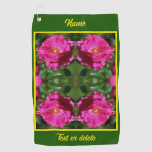 Pink Rose Painting Abstract Flower Personalized Golf Towel