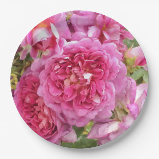 Pink Rose Paper Plate