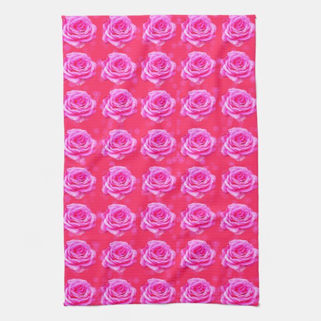 Pink Rose Passion, Kitchen Towel (Vertical)