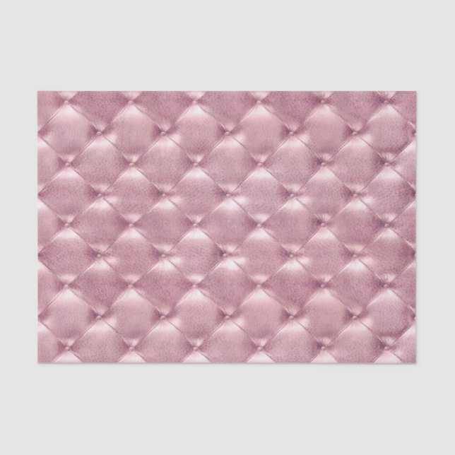 Pink Rose Pastel Metallic Tufted Leather Lux VIP Tissue Paper (Front)