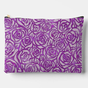 Pink Rose Pattern Accessory Pouch