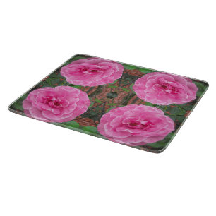 Pink Rose Pattern Cutting Board