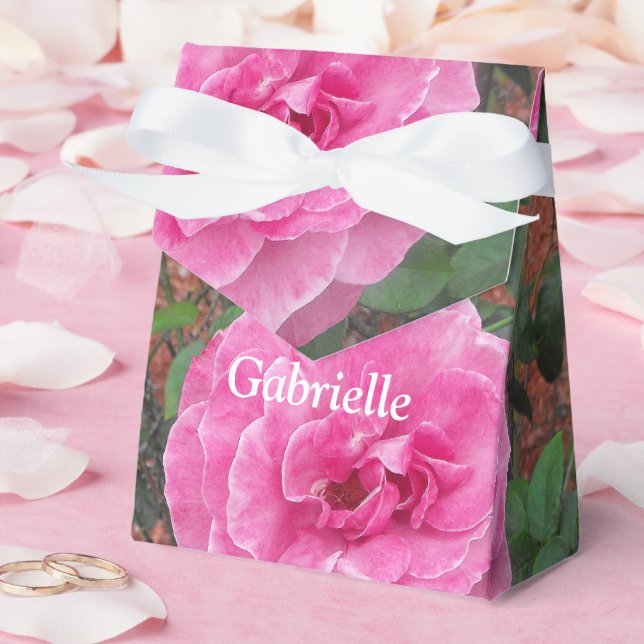 Pink Rose Pattern Favor Box (Wedding)