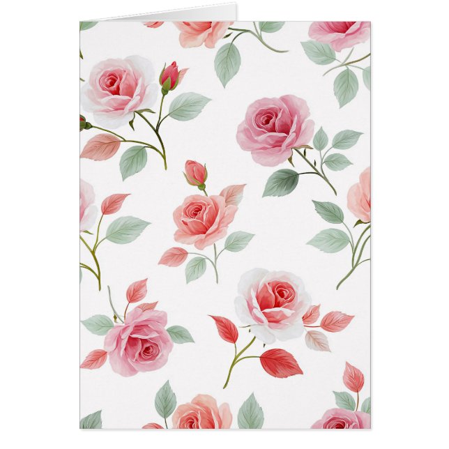 Pink Rose Pattern, soft colour, (Front)