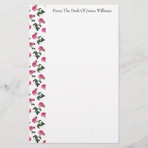 Pink Rose Pattern Stationery