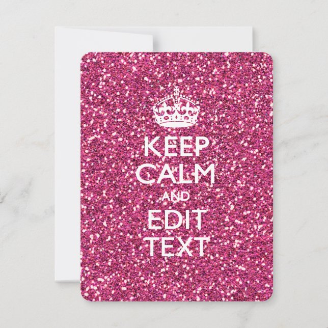 Pink Rose Personalized KEEP CALM AND Your Text (Front)
