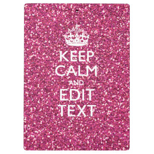 Pink Rose Personalized KEEP CALM AND Your Text Clipboard
