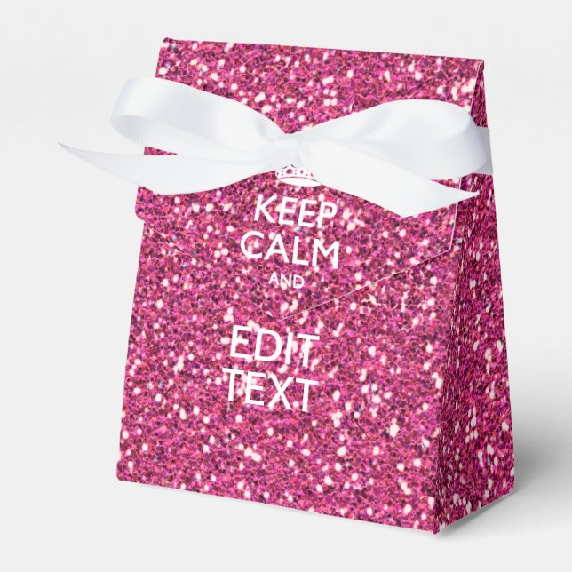 Pink Rose Personalized KEEP CALM AND Your Text Favor Box (Front Side)