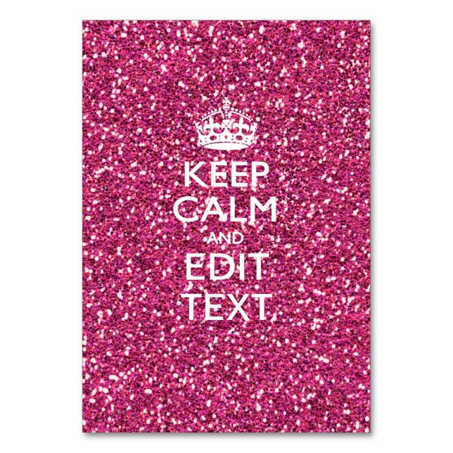 Pink Rose Personalized KEEP CALM AND Your Text Table Number (Front)