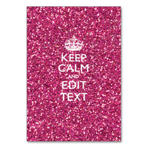 Pink Rose Personalized KEEP CALM AND Your Text Table Number