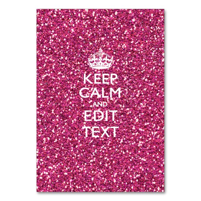 Pink Rose Personalized KEEP CALM AND Your Text Table Number (Front)