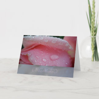 Pink Rose Petal Engagement Card