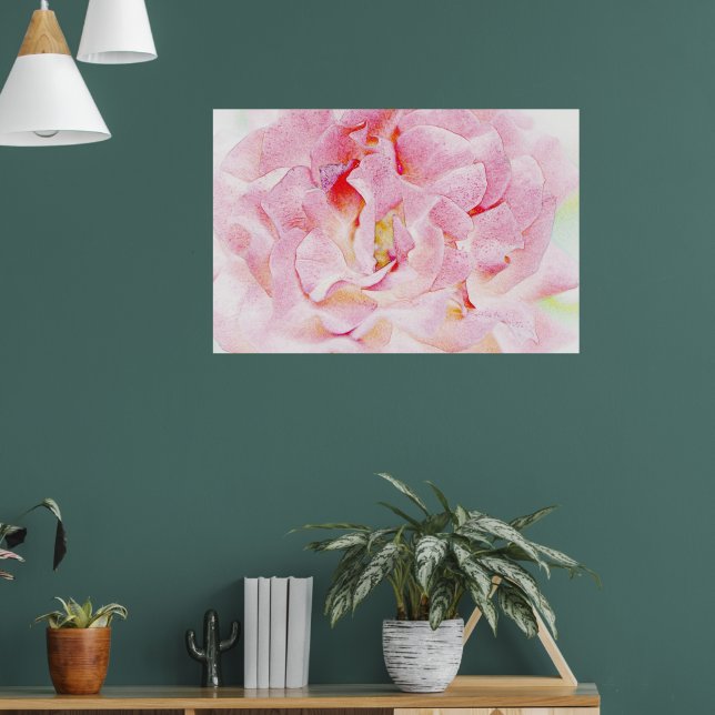 Pink Rose Petals Art Poster (Living Room 1)
