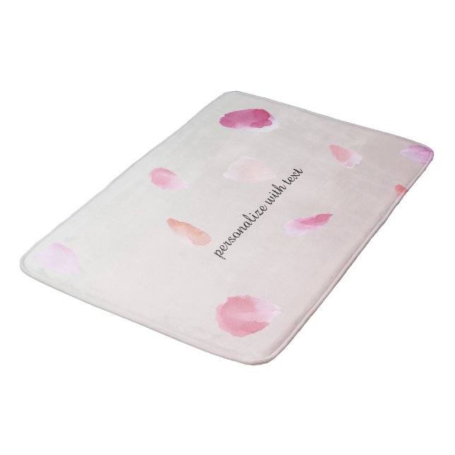 Pink Rose Petals Bath Mat (Angled)