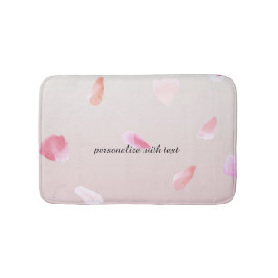 Pink Rose Petals Bath Mat