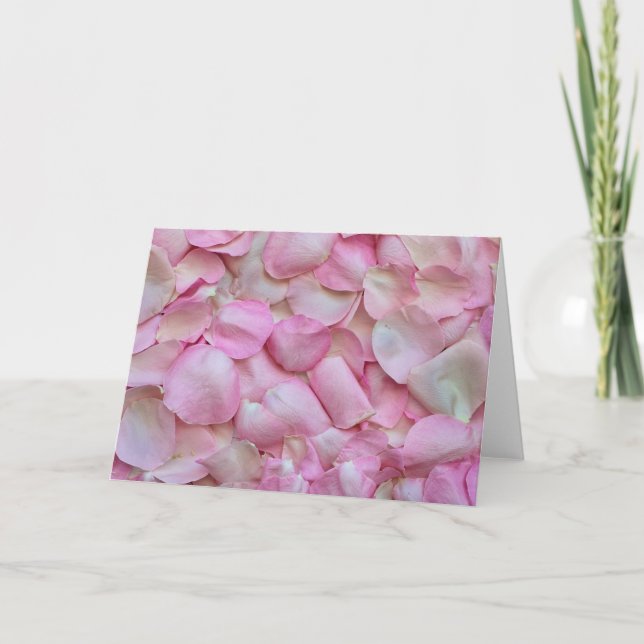 Pink Rose Petals Card (Front)