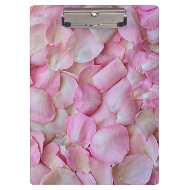 Pink Rose Petals Clipboard (Front)