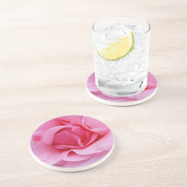 Pink rose petals coaster (Side)