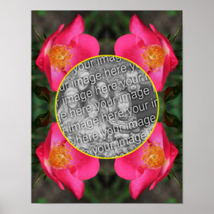 Pink Rose Petals Frame Create Your Own Photo Poster