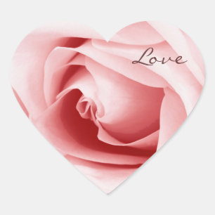 pink rose petals - love heart sticker