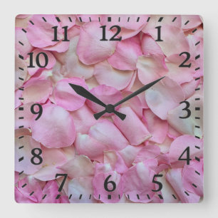 Pink Rose Petals Pattern-31940 Square Wall Clock