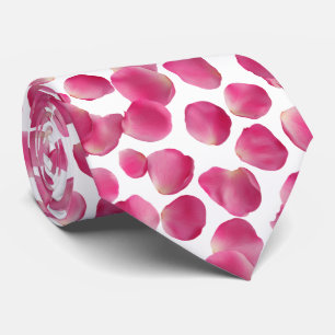 Pink Rose Petals Pattern Tie