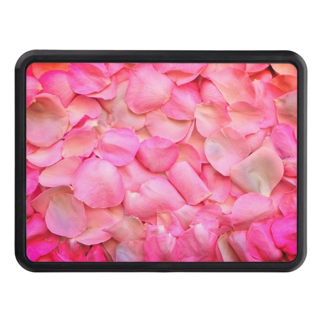 Pink Rose Petals Pattern Trailer Hitch Cover (Front)