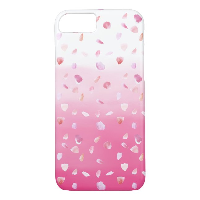 Pink Rose Petals Watercolor Ombre Case-Mate iPhone Case (Back)