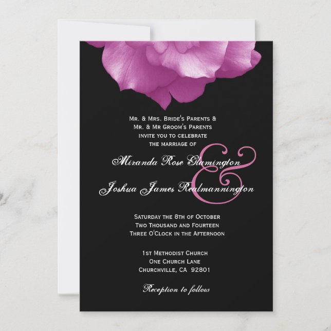 PINK Rose Petals Wedding Template F004 (Front)
