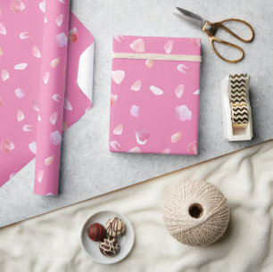 Pink Rose Petals Wrapping Paper