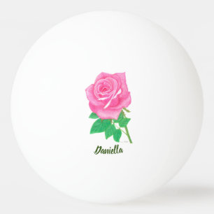 Pink Rose Ping Pong Ball