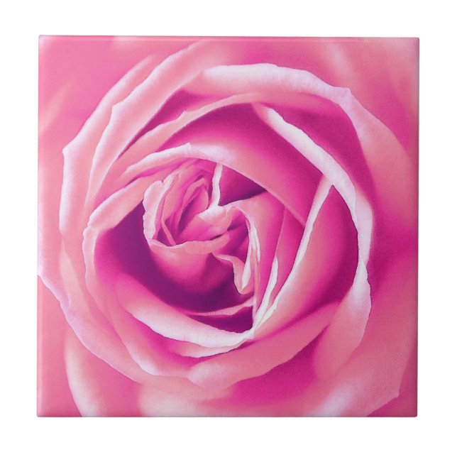 Pink rose print tile (Front)