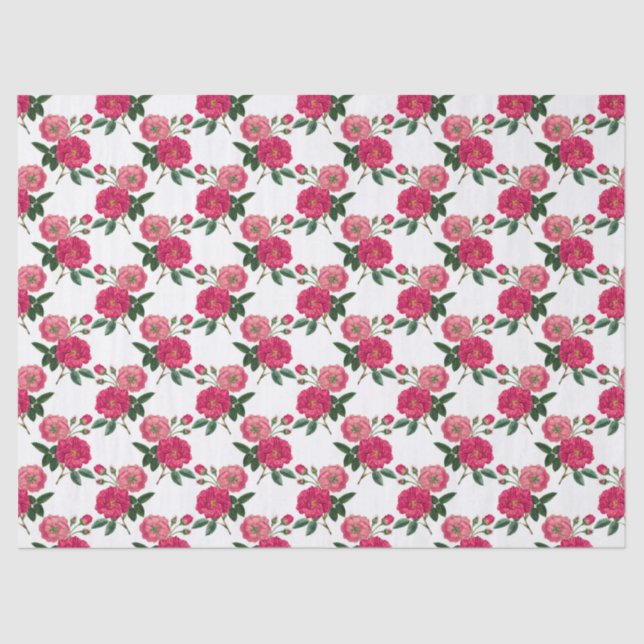 Pink Rose Print Tissue Paper (Front)