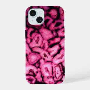Pink Rose Quartz Agate Geodes abstract pattern iPhone 15 Case