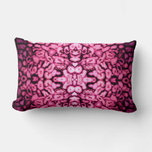 Pink Rose Quartz Agate Geodes abstract pattern Lumbar Pillow