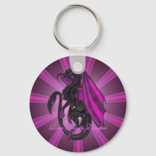 Pink Rose Quartz Dragon Key Chain