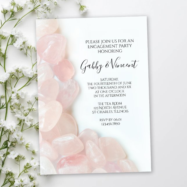 Pink Rose Quartz Engagement Party Invitation (Creator Uploaded)