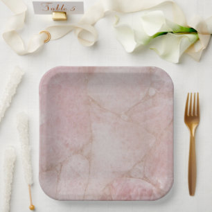 Pink Rose Quartz Paper Plate