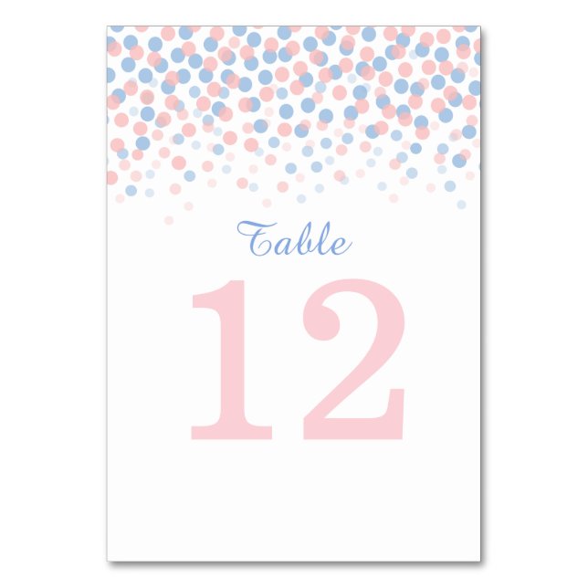 Pink rose quartz & serenity Wedding table numbers (Front)