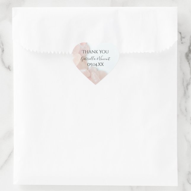 Pink Rose Quartz Wedding Thank You Favour Tag (Bag)