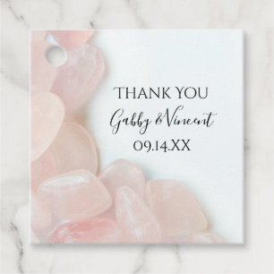 Pink Rose Quartz Wedding Thank You Favour Tags