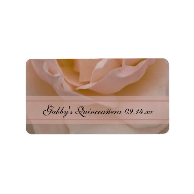 Pink Rose Quinceañera Favour Tags (Front)